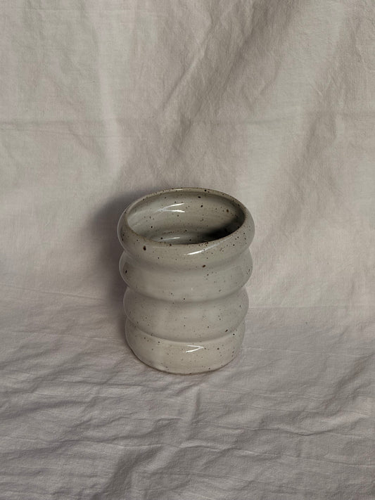speckled white bubble mugs